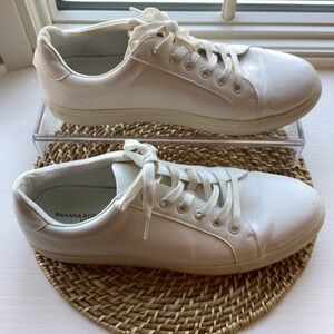 Banana Republic Men's Vegan Leather Sneakers Shoes White - size 11